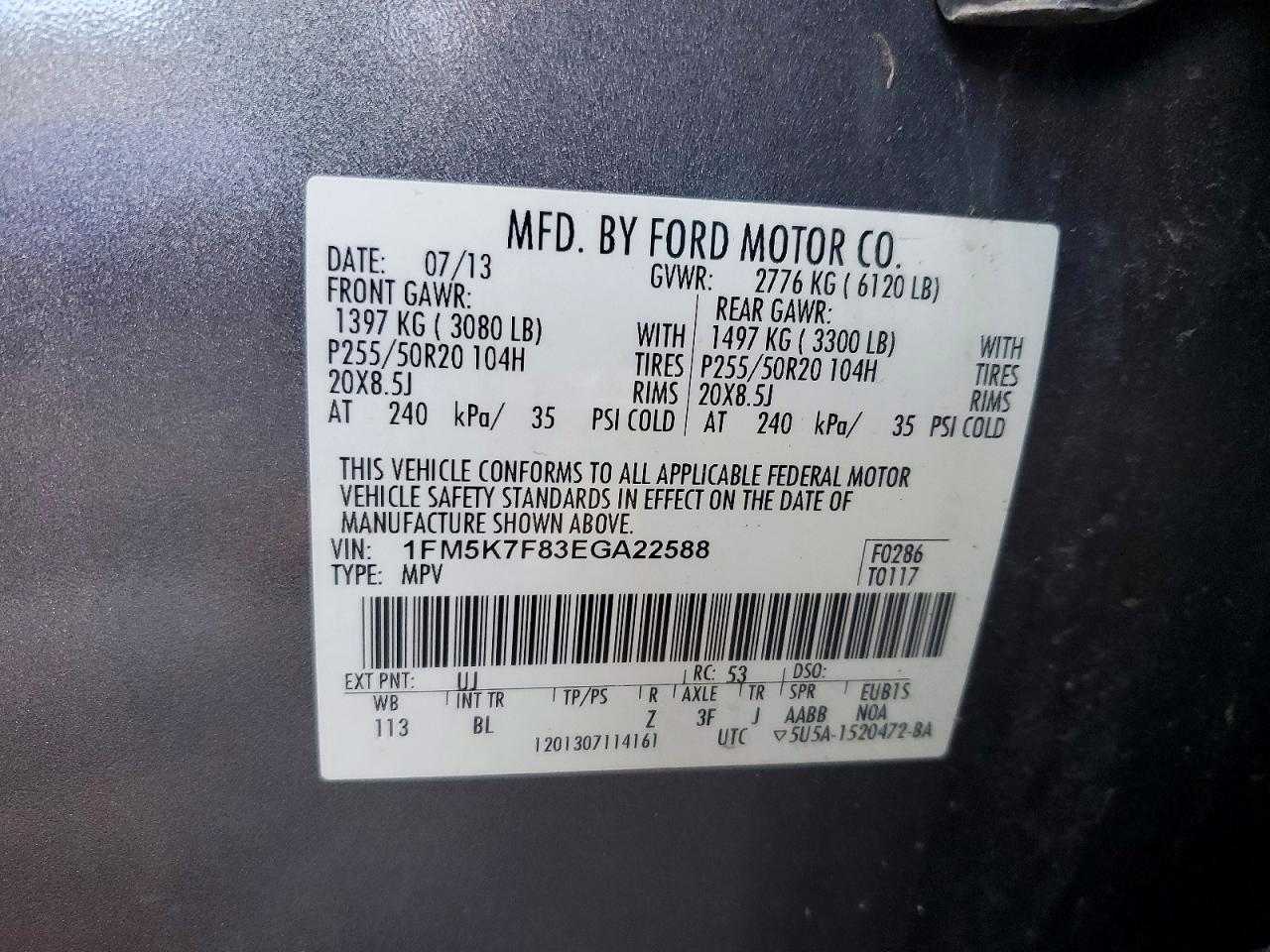 2014 FORD EXPLORER LIMITED photo 34