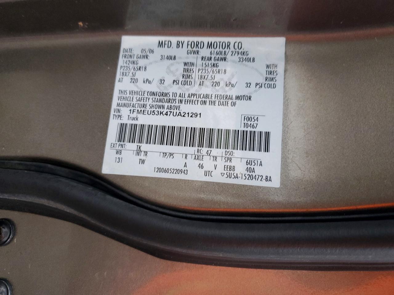 2007 FORD EXPLORER SPORT TRAC LIMITED photo 13