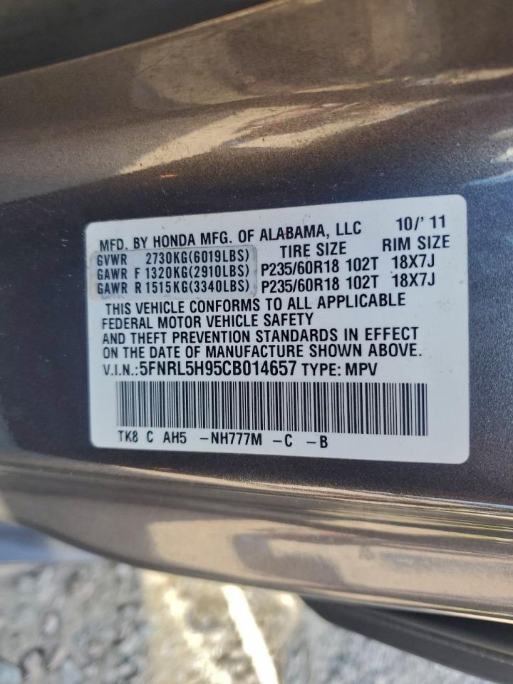2012 HONDA ODYSSEY TOURING photo 13