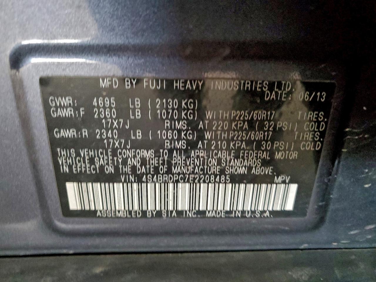 2014 SUBARU OUTBACK 3.6R LIMITED photo 12