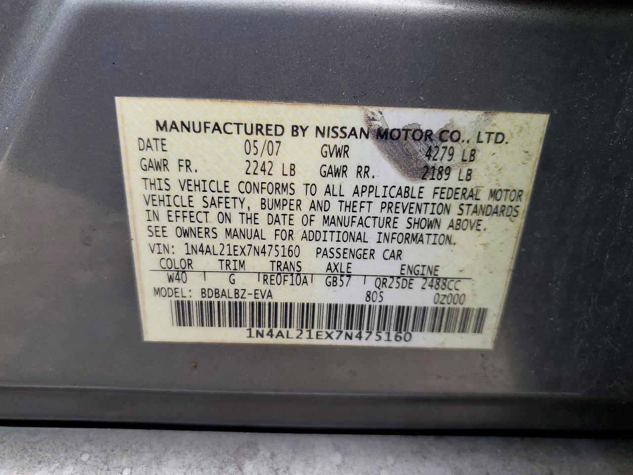 2007 NISSAN ALTIMA photo 12