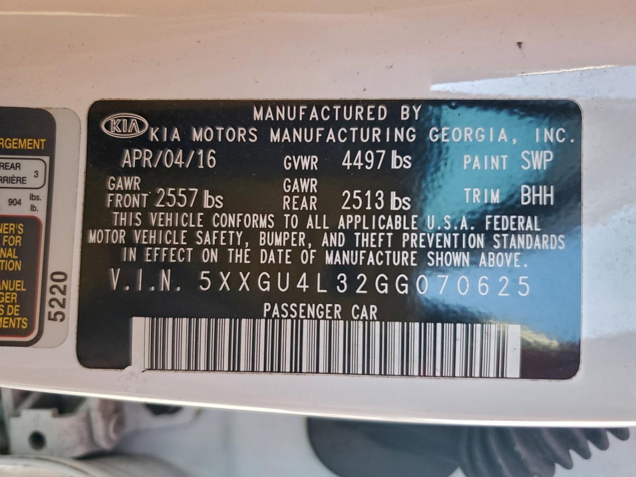 2016 KIA OPTIMA EX photo 12