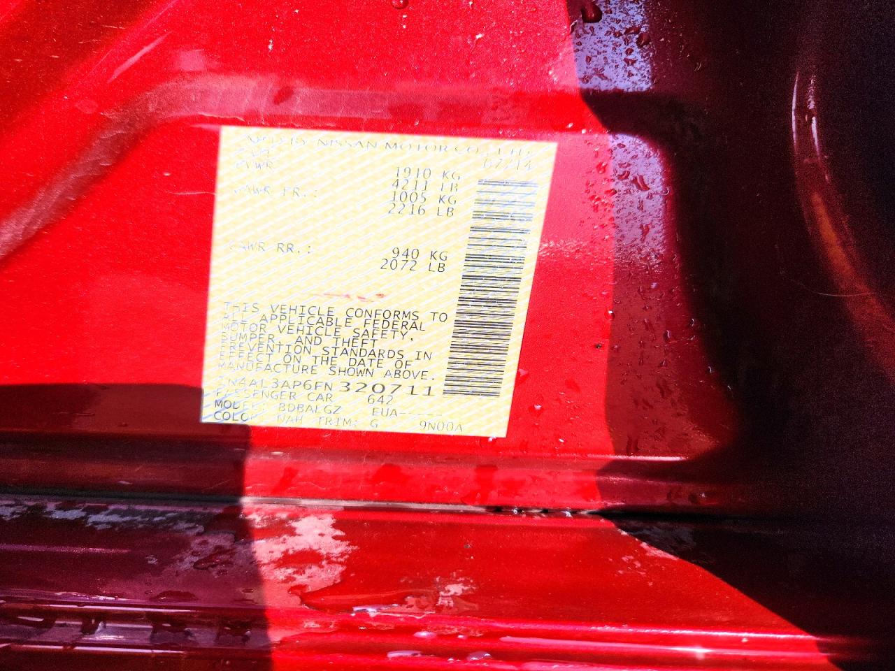 2015 NISSAN ALTIMA 2.5 photo 12