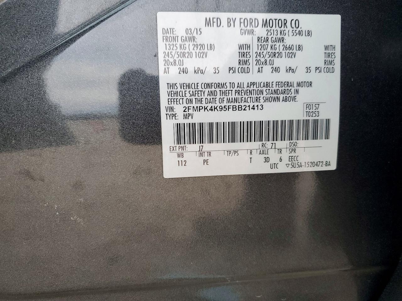 2015 FORD EDGE TITANIUM photo 13