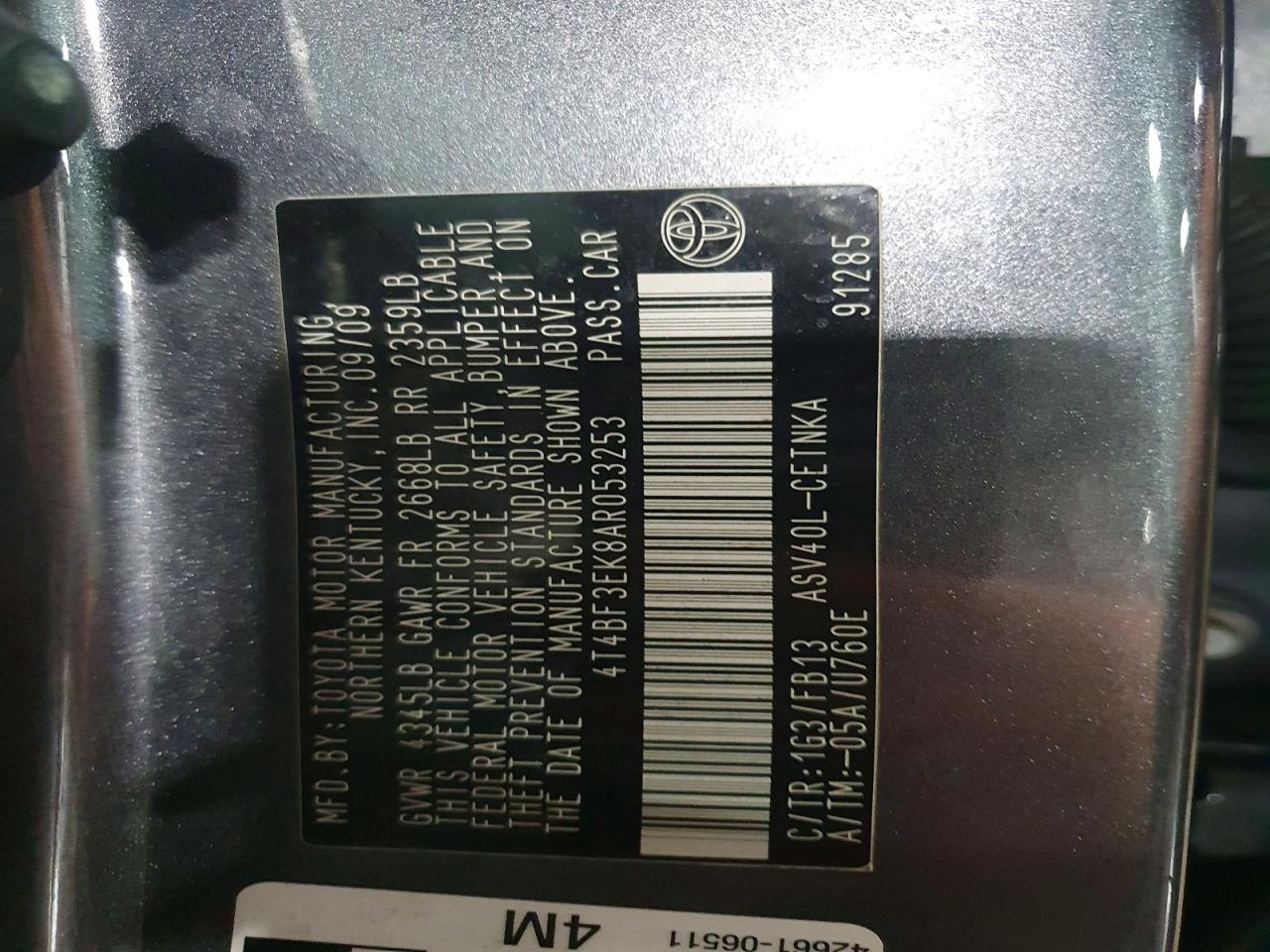 2010 TOYOTA CAMRY BASE photo 12