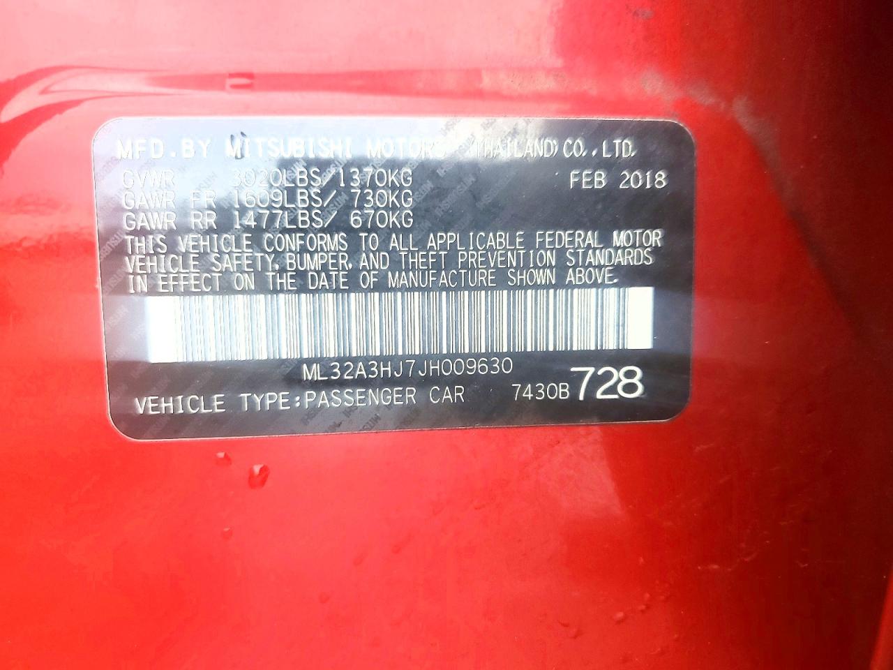 2018 MITSUBISHI MIRAGE ES photo 12