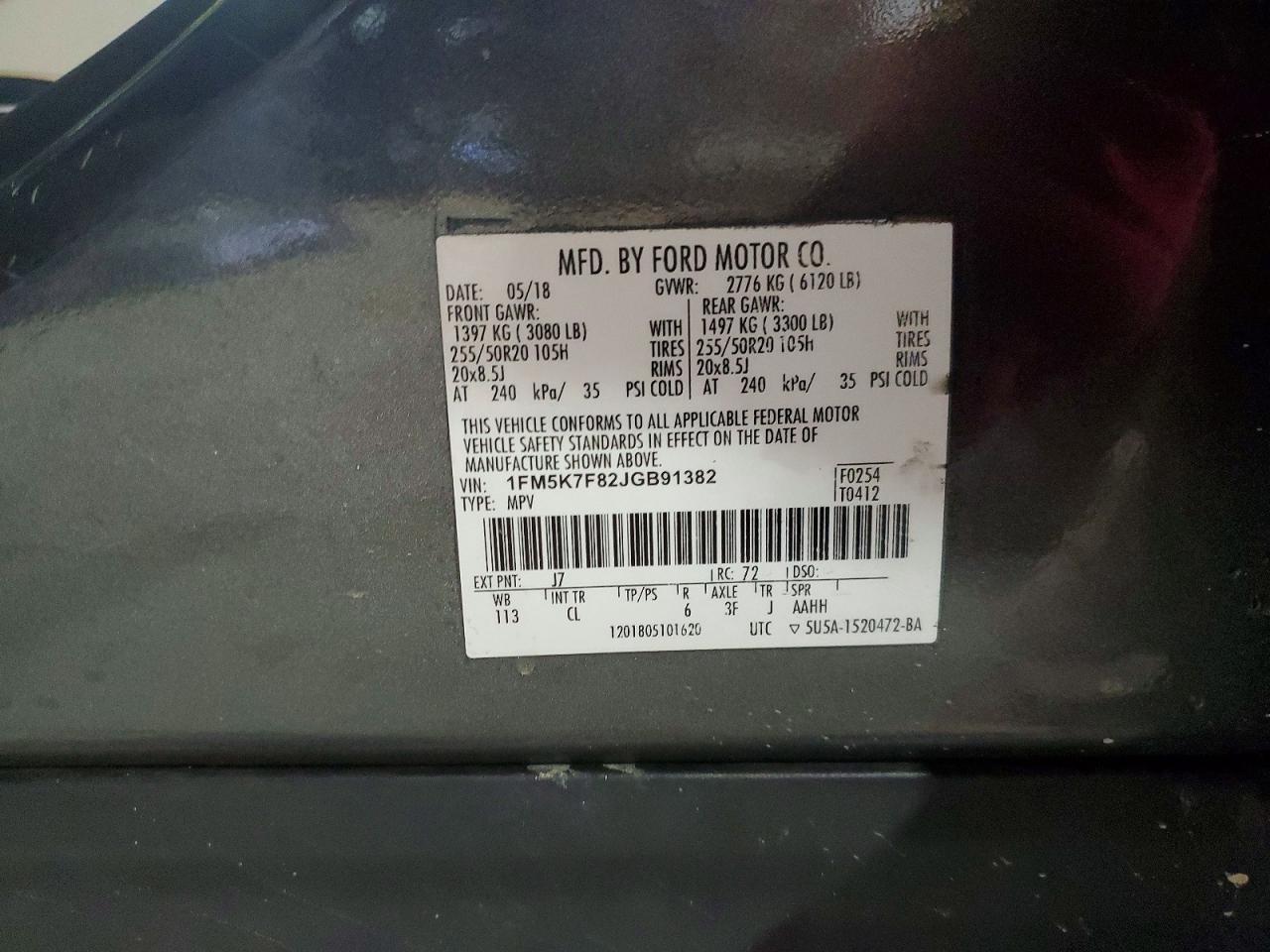 2018 FORD EXPLORER LIMITED photo 14