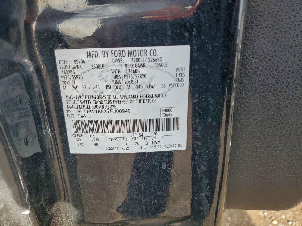 2007 LINCOLN MARK LT photo 12