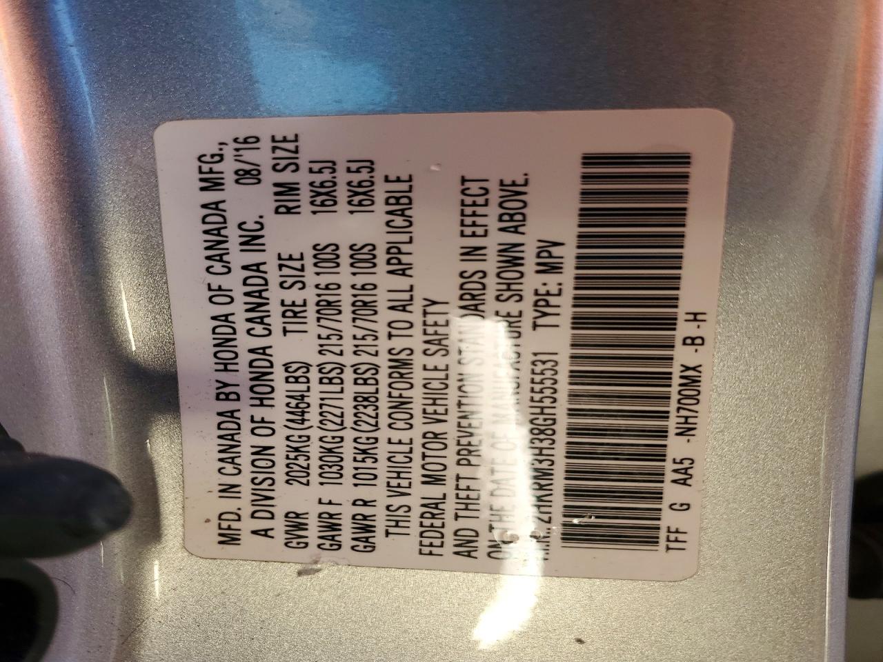 2016 HONDA CR-V LX photo 13