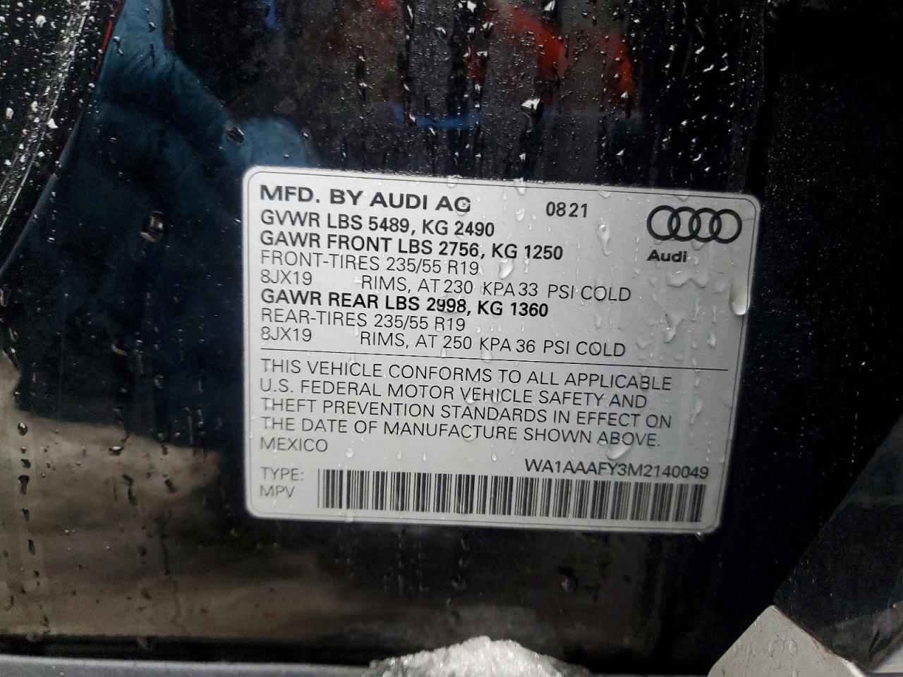 2021 AUDI Q5 PREMIUM photo 14