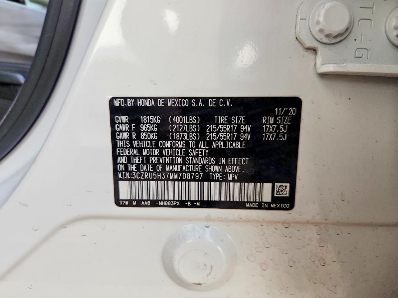 2021 HONDA HR-V LX photo 13