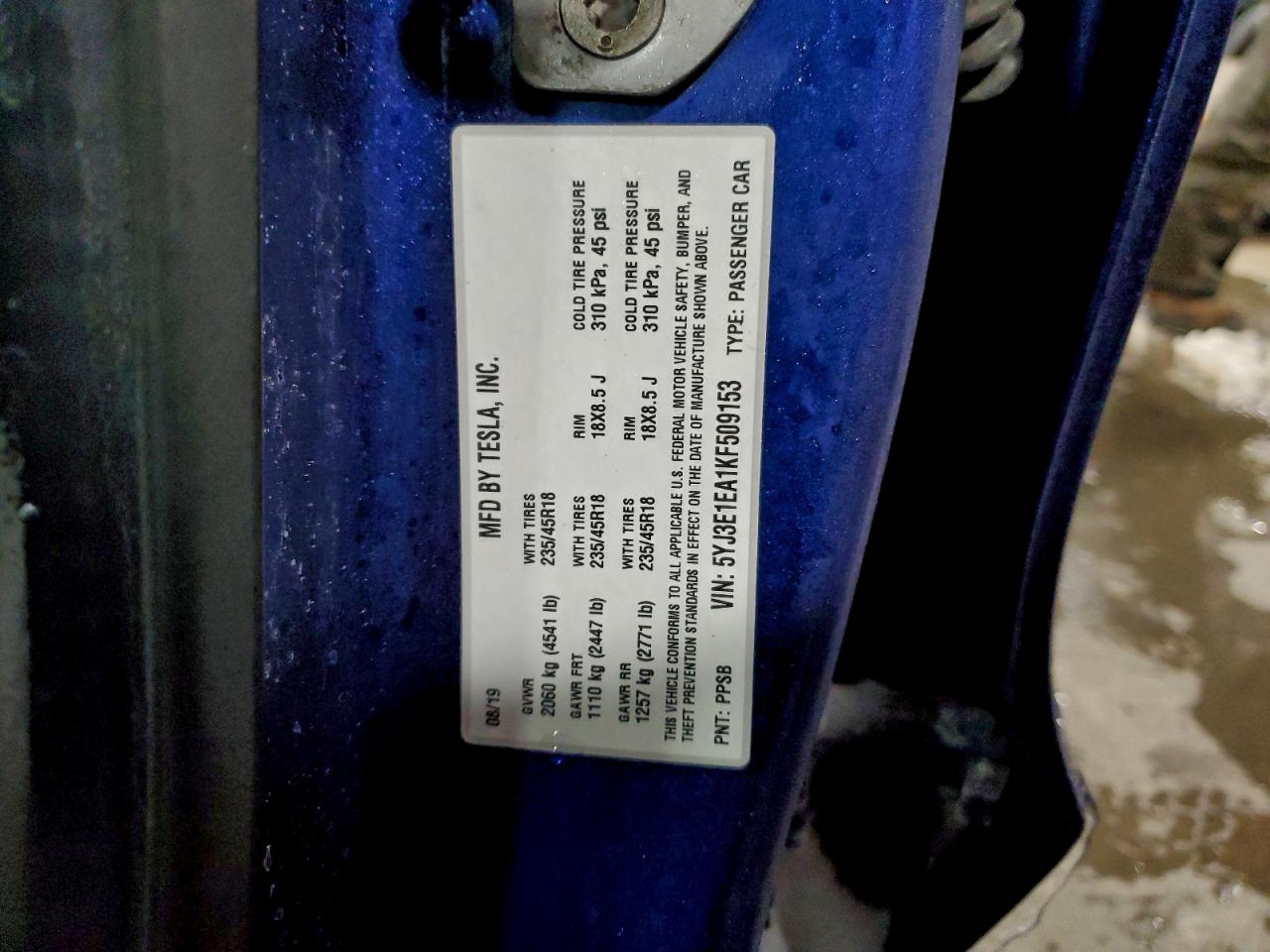2019 TESLA MODEL 3 photo 12