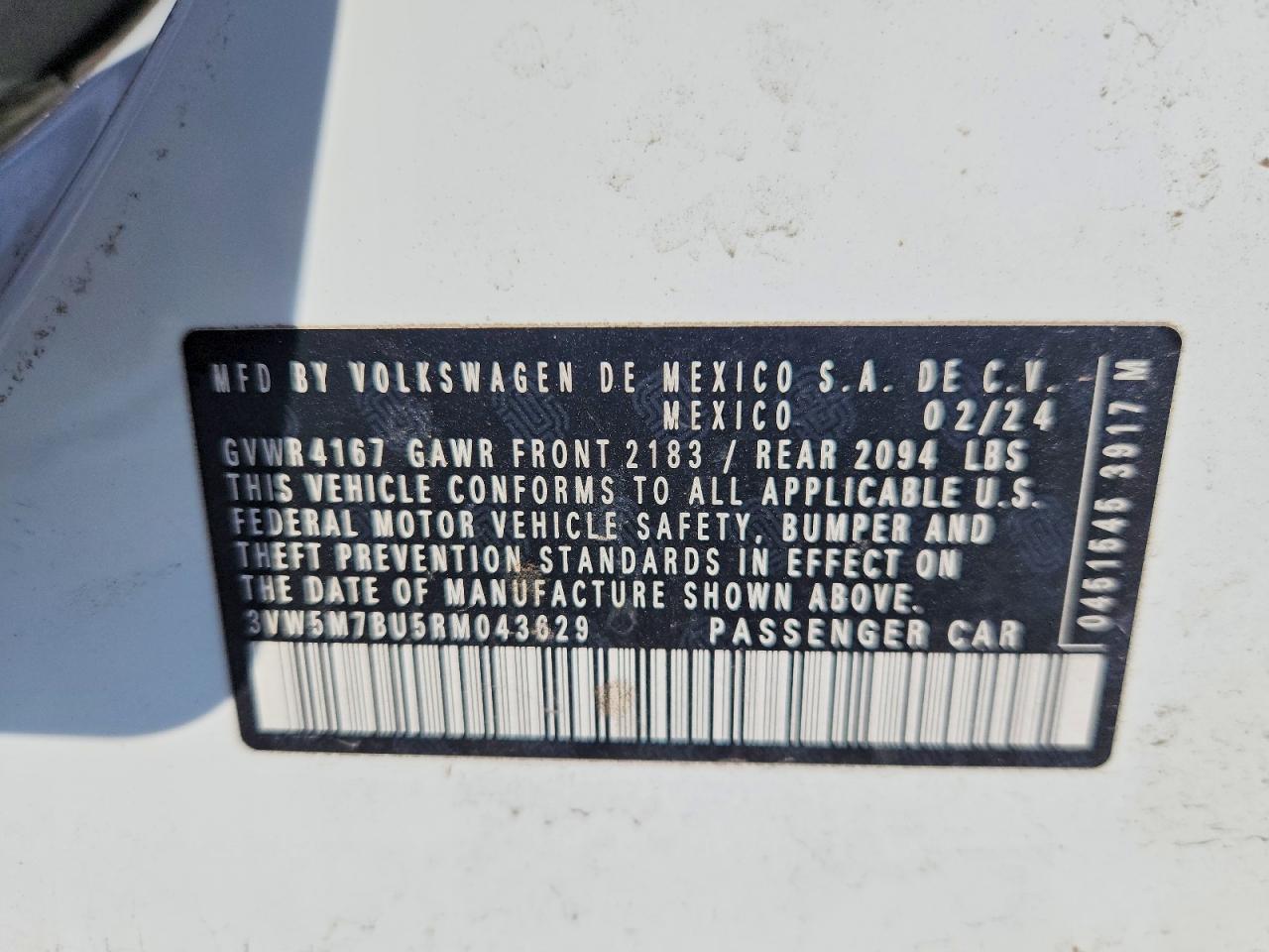 2024 VOLKSWAGEN JETTA S photo 12