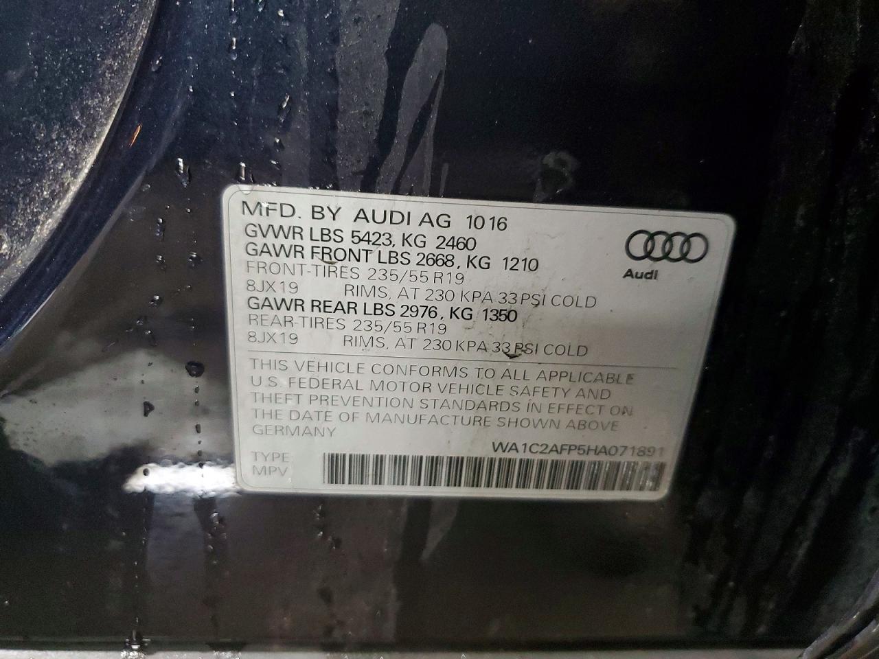 2017 AUDI Q5 PREMIUM photo 12