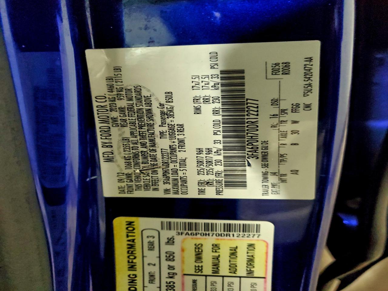 2013 FORD FUSION SE photo 13