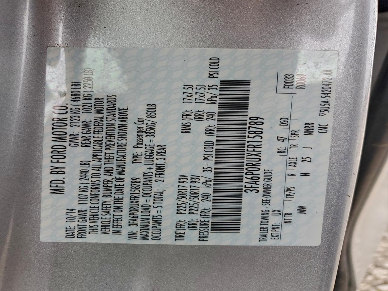 2015 FORD FUSION TITANIUM HEV photo 12