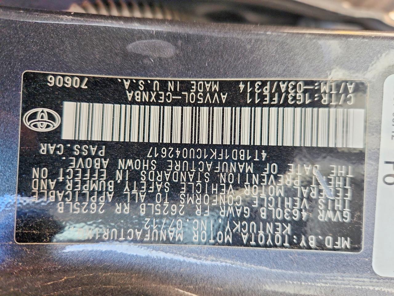 2012 TOYOTA CAMRY HYBRID photo 12