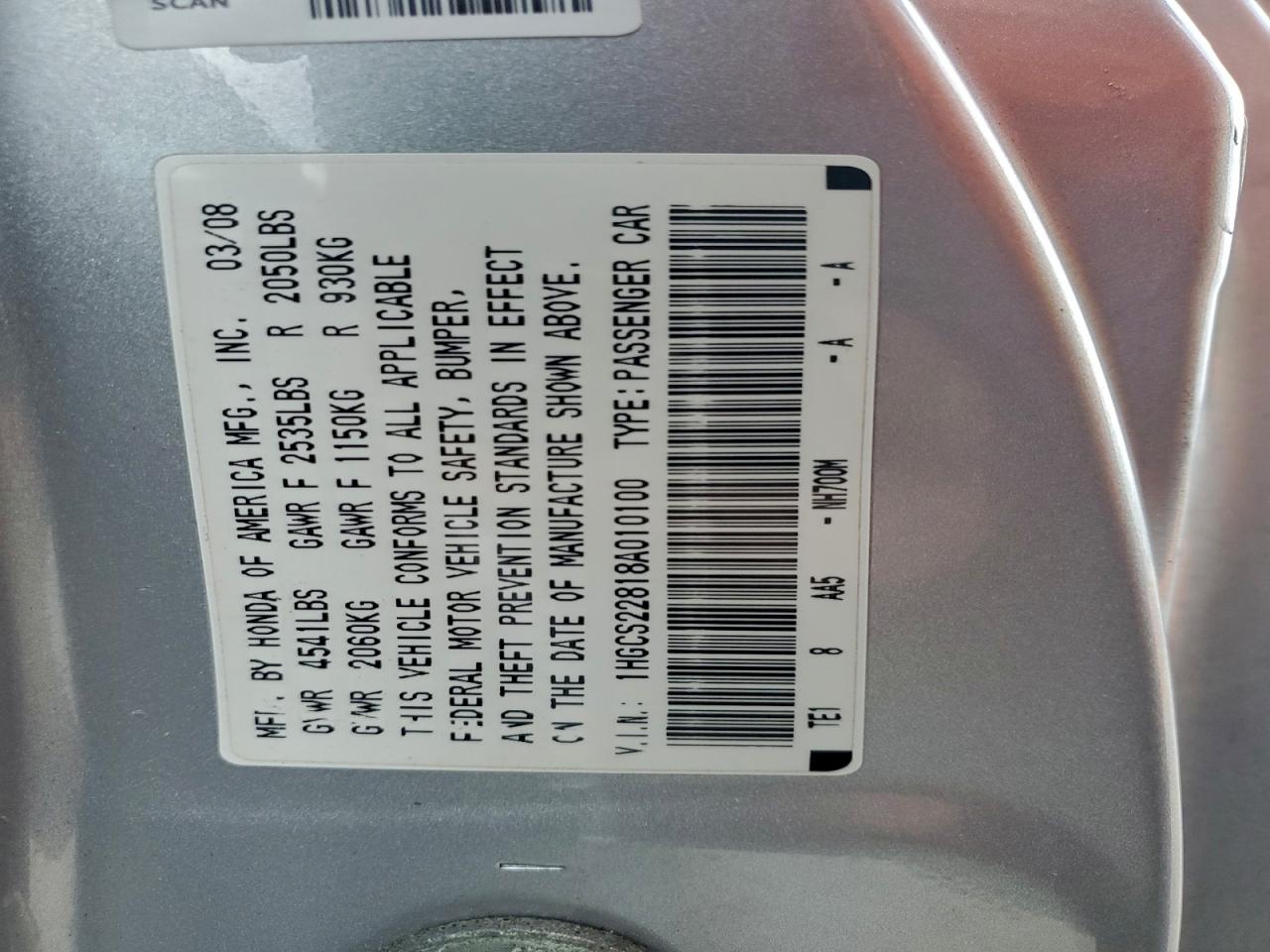 2008 HONDA ACCORD EXL photo 12