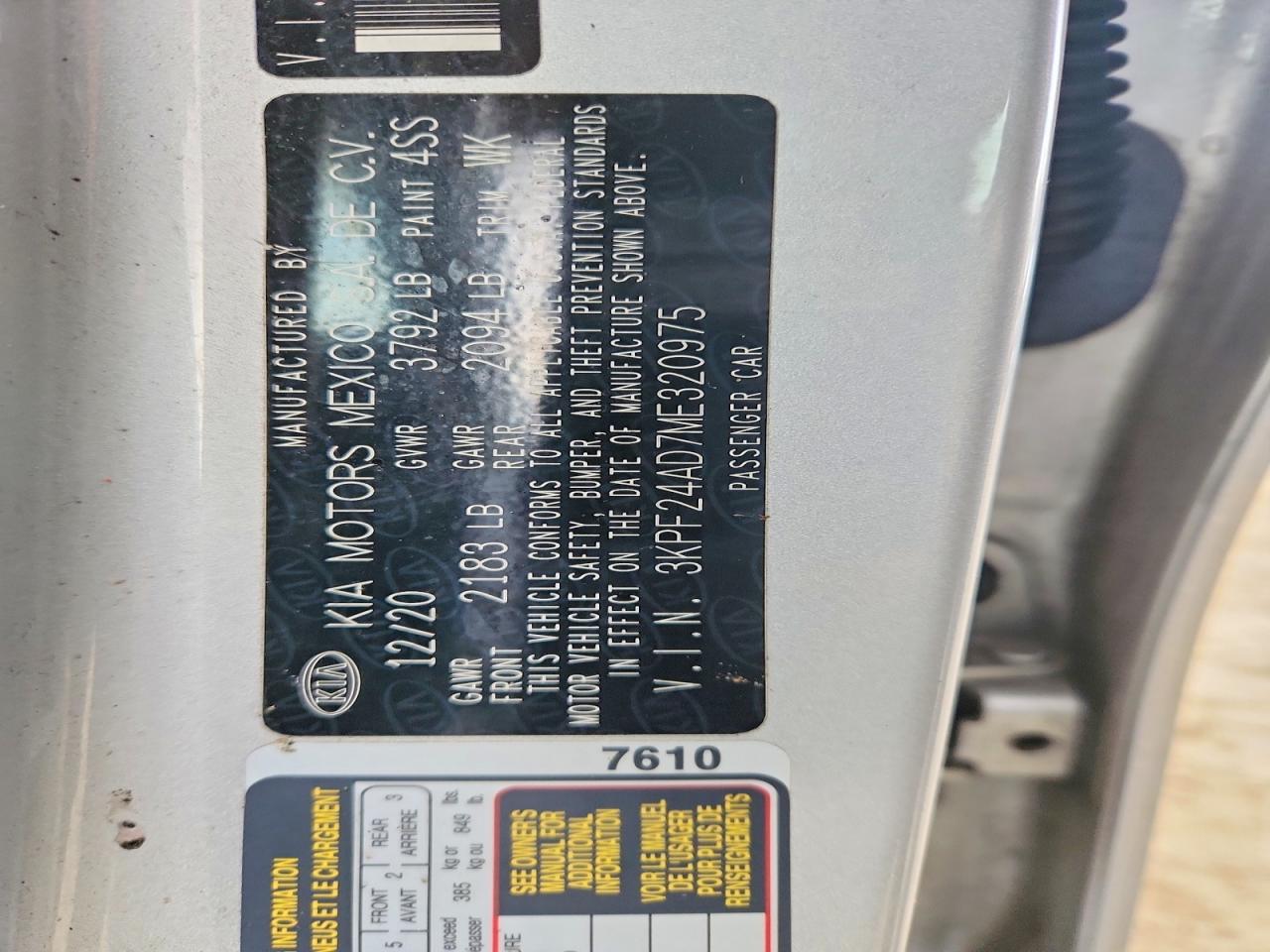2021 KIA FORTE LXS photo 12