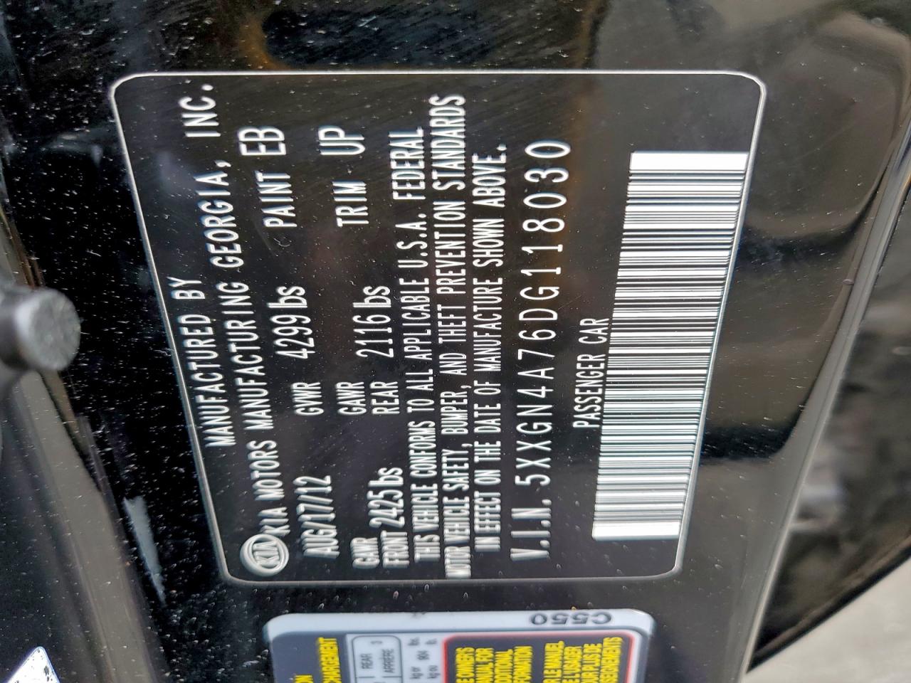 2013 KIA OPTIMA EX photo 12