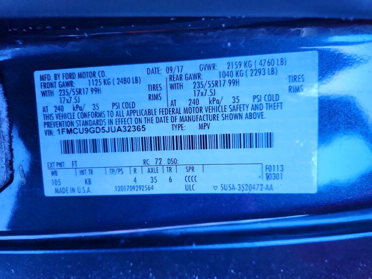2018 FORD ESCAPE SE photo 13