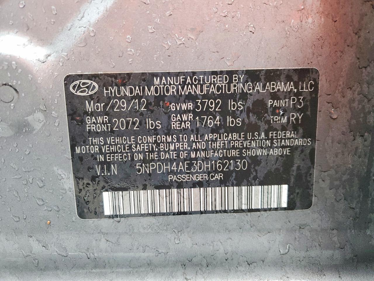 2013 HYUNDAI ELANTRA GLS photo 12