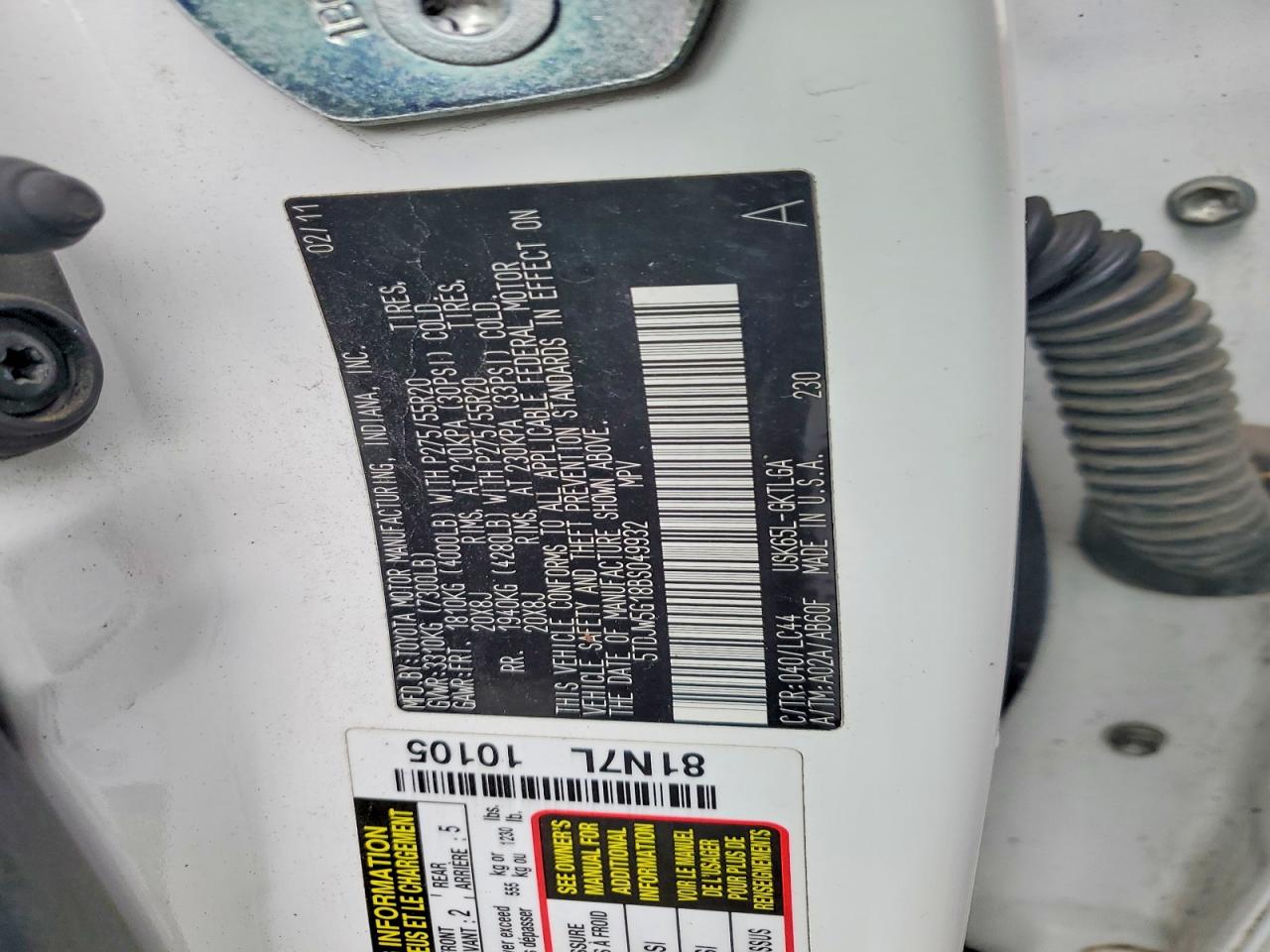 2011 TOYOTA SEQUOIA LIMITED photo 13