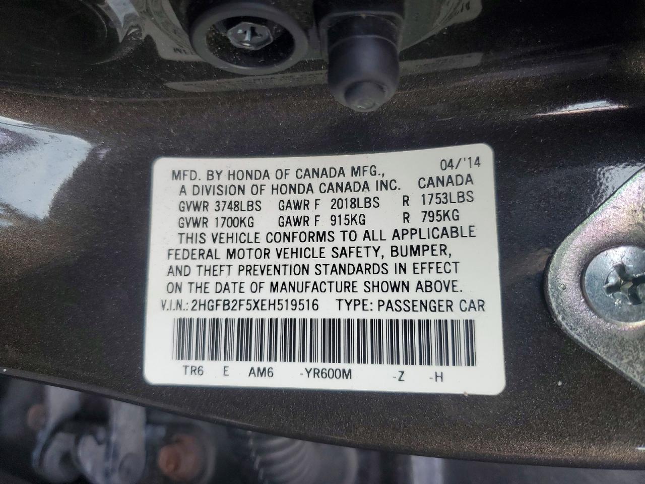 2014 HONDA CIVIC LX photo 13