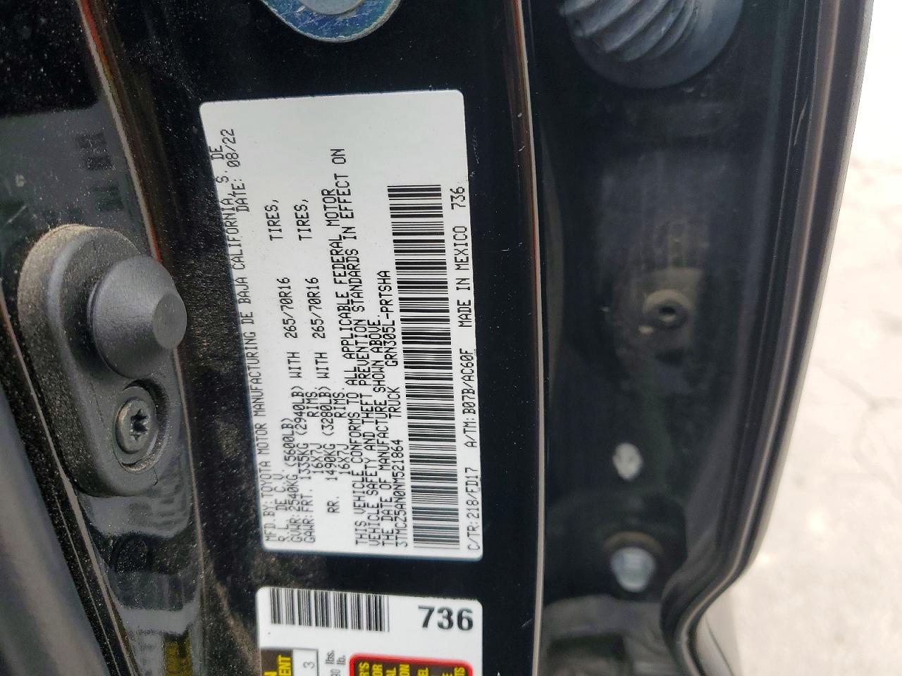 2022 TOYOTA TACOMA DOUBLE CAB photo 12