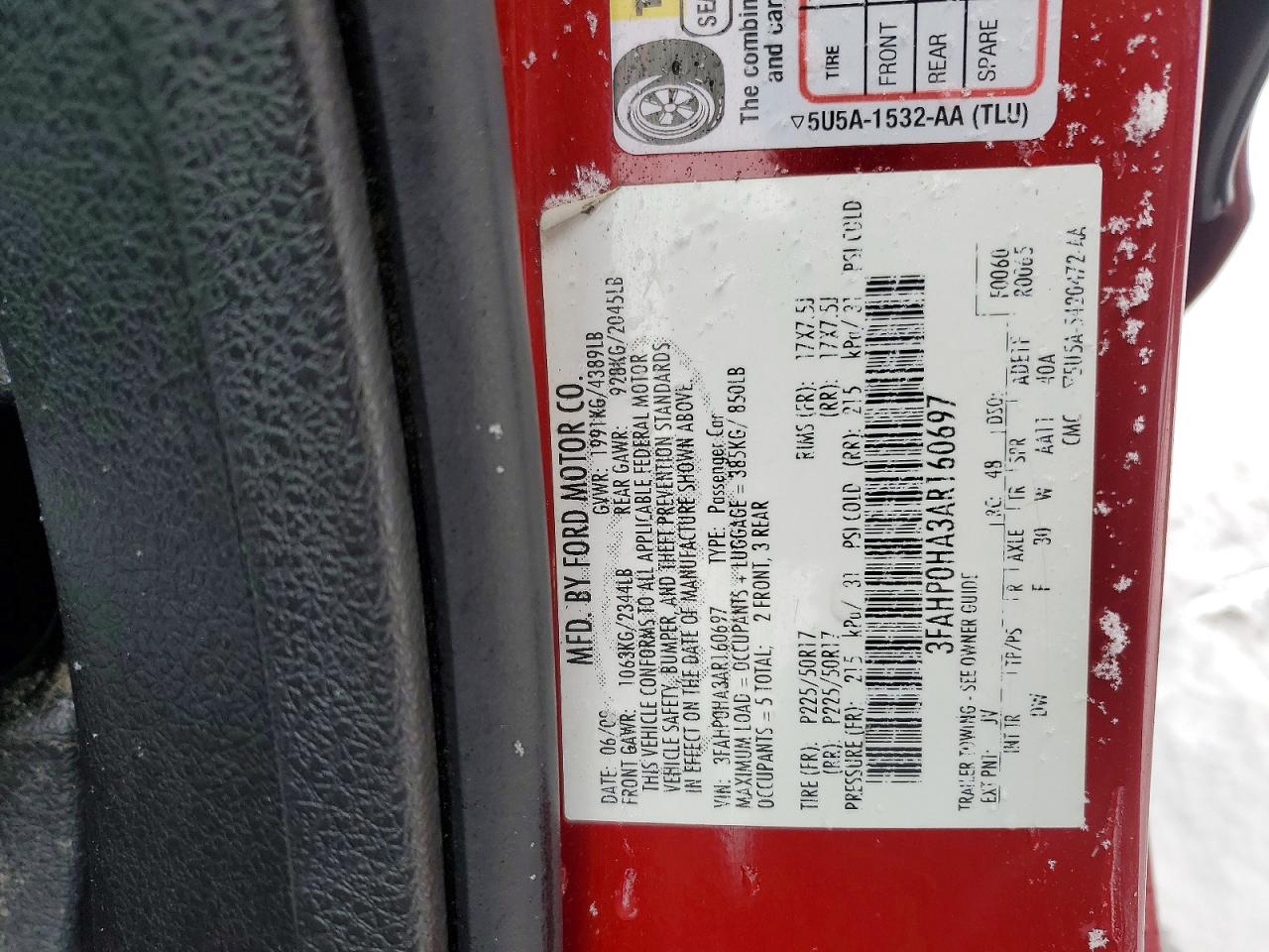 2010 FORD FUSION SE photo 12