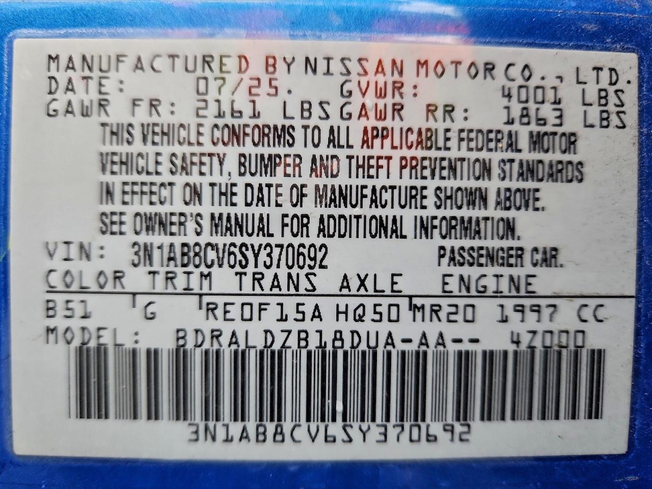 2025 NISSAN SENTRA SV photo 12