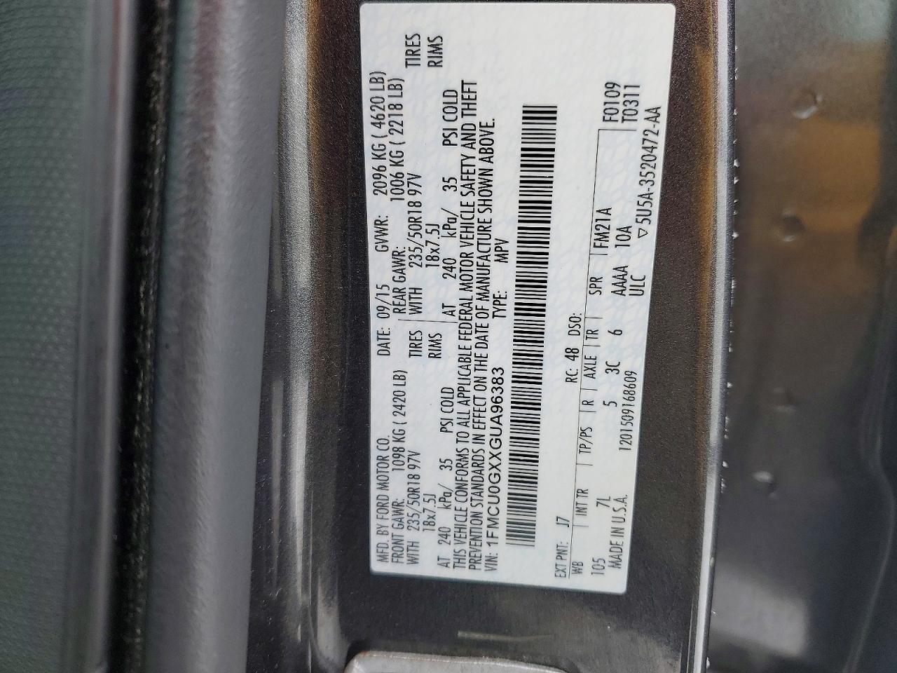 2016 FORD ESCAPE SE photo 13