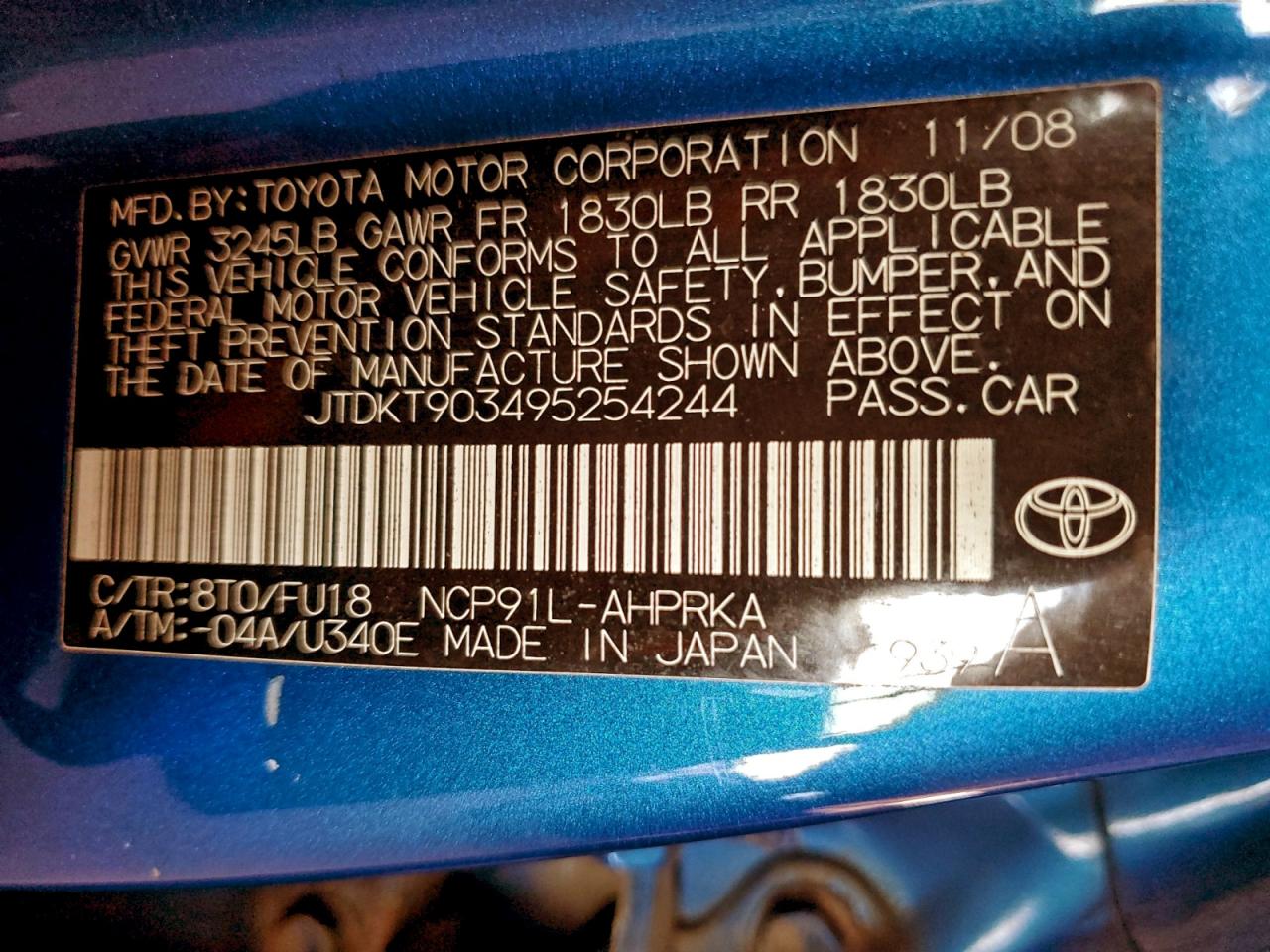 2009 TOYOTA YARIS photo 12