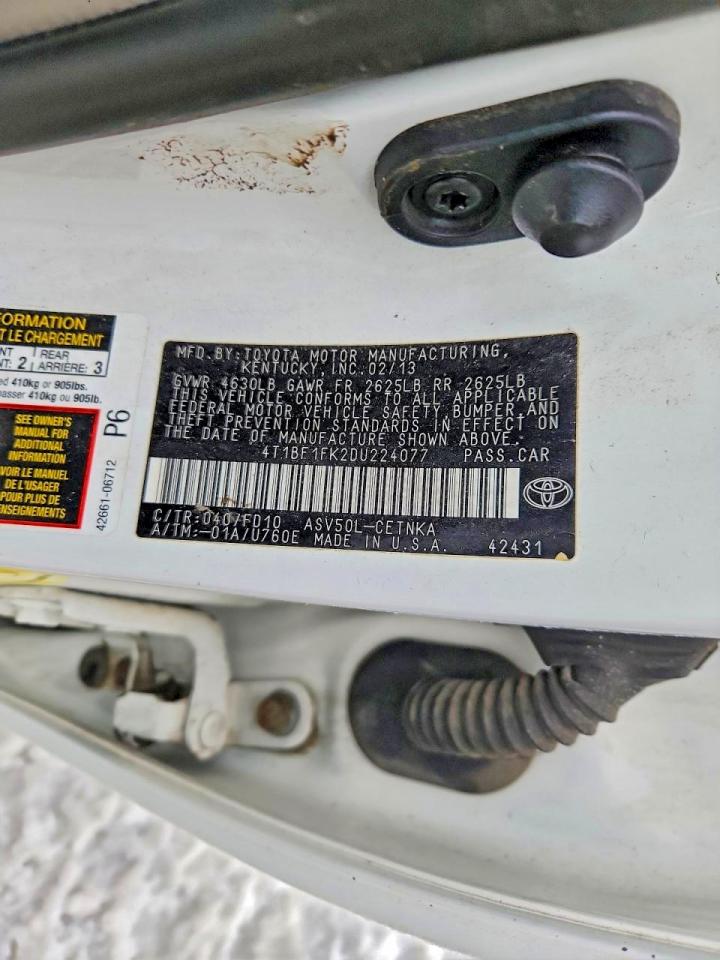 2013 TOYOTA CAMRY L photo 12