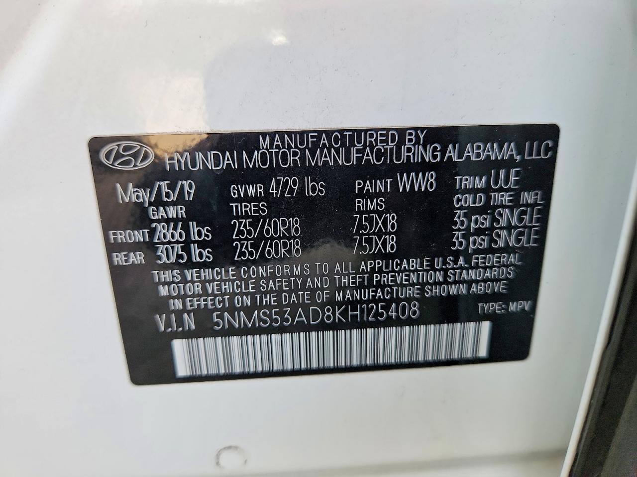 2019 HYUNDAI SANTA FE LIMITED photo 12