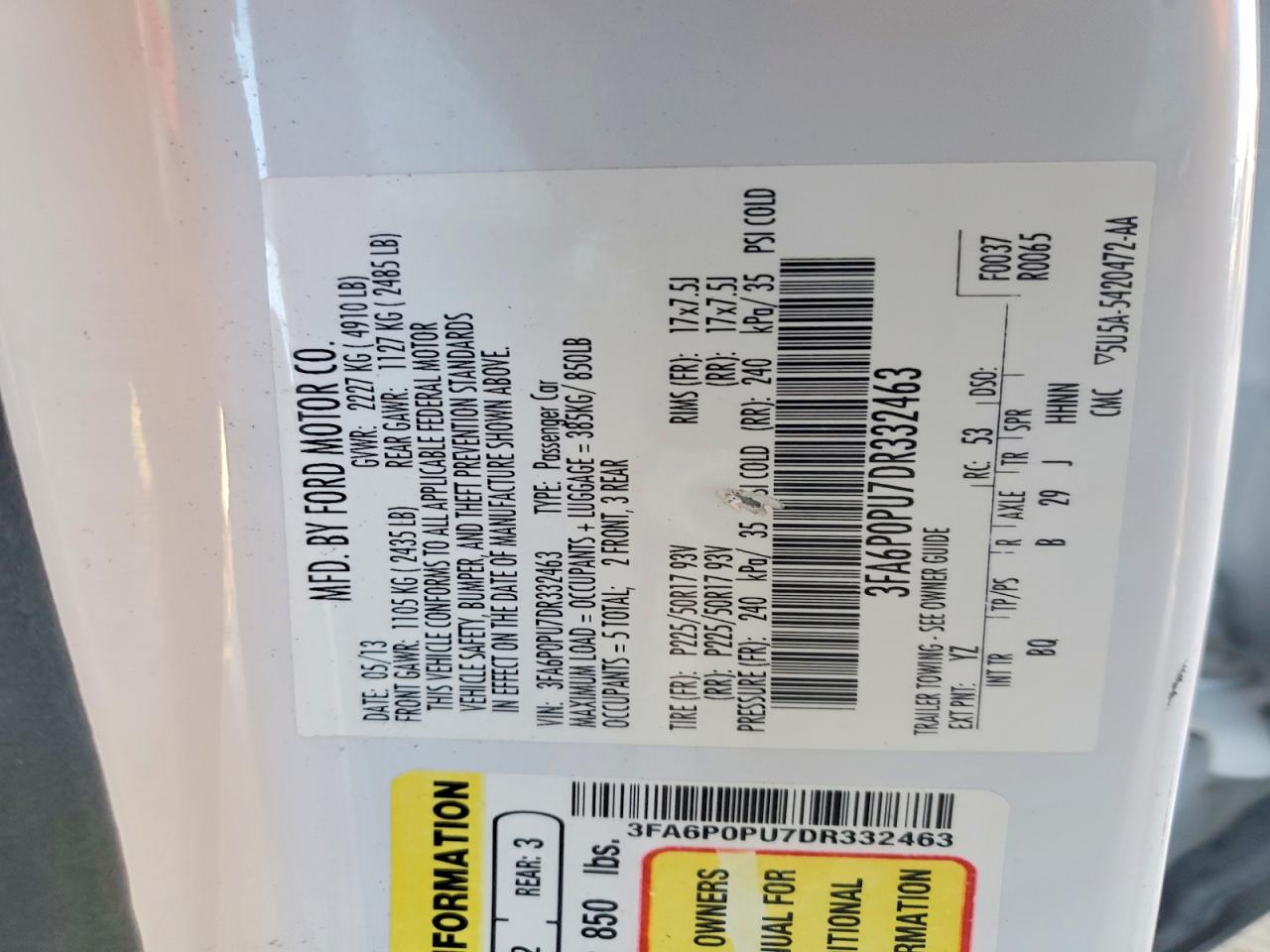 2013 FORD FUSION SE PHEV photo 13
