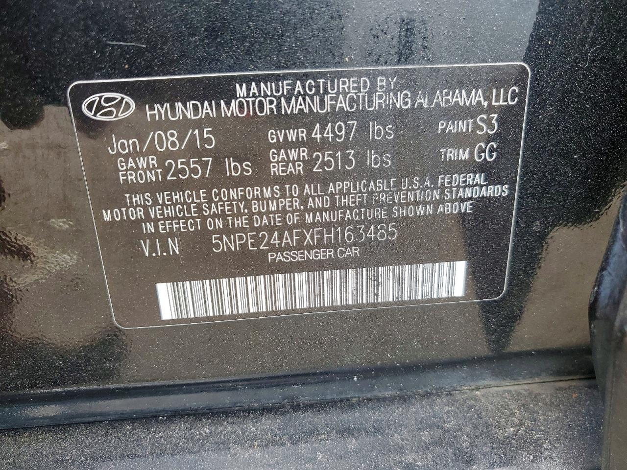 2015 HYUNDAI SONATA SE photo 12