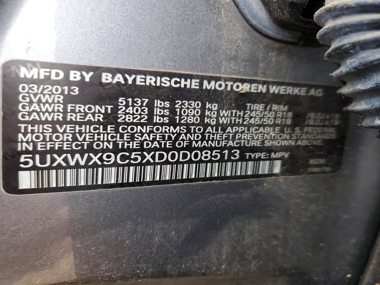 2013 BMW X3 XDRIVE28I photo 12