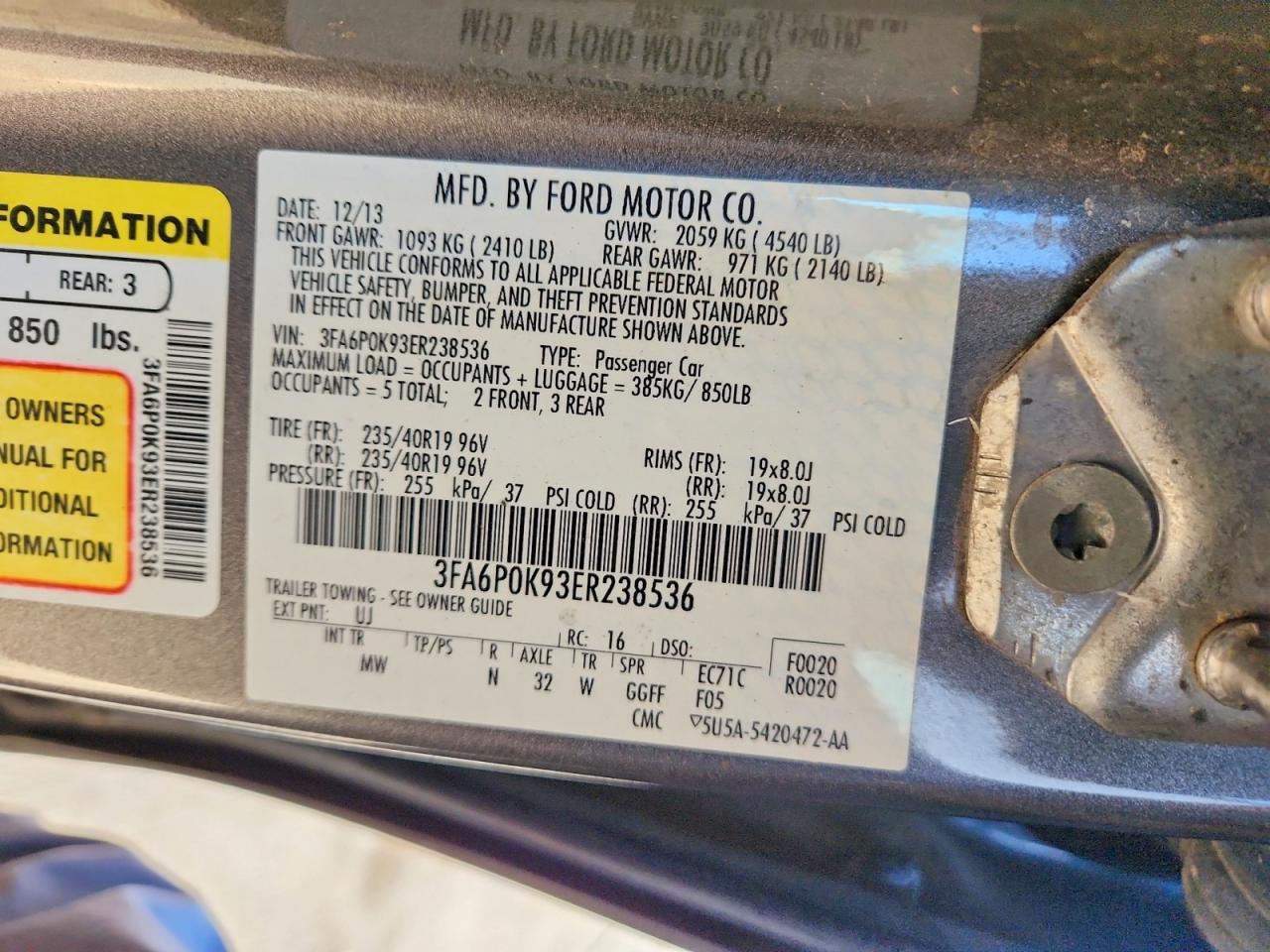 2014 FORD FUSION TITANIUM photo 12