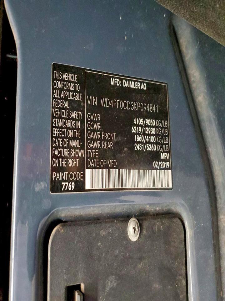 2019 MERCEDES BENZ SPRINTER 2500 DELIVERY VAN photo 13