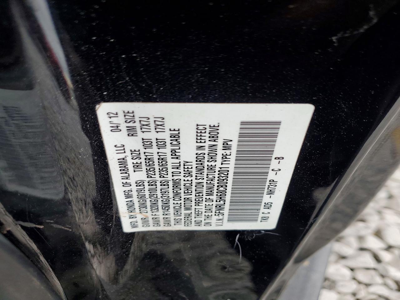 2012 HONDA ODYSSEY EXL photo 13