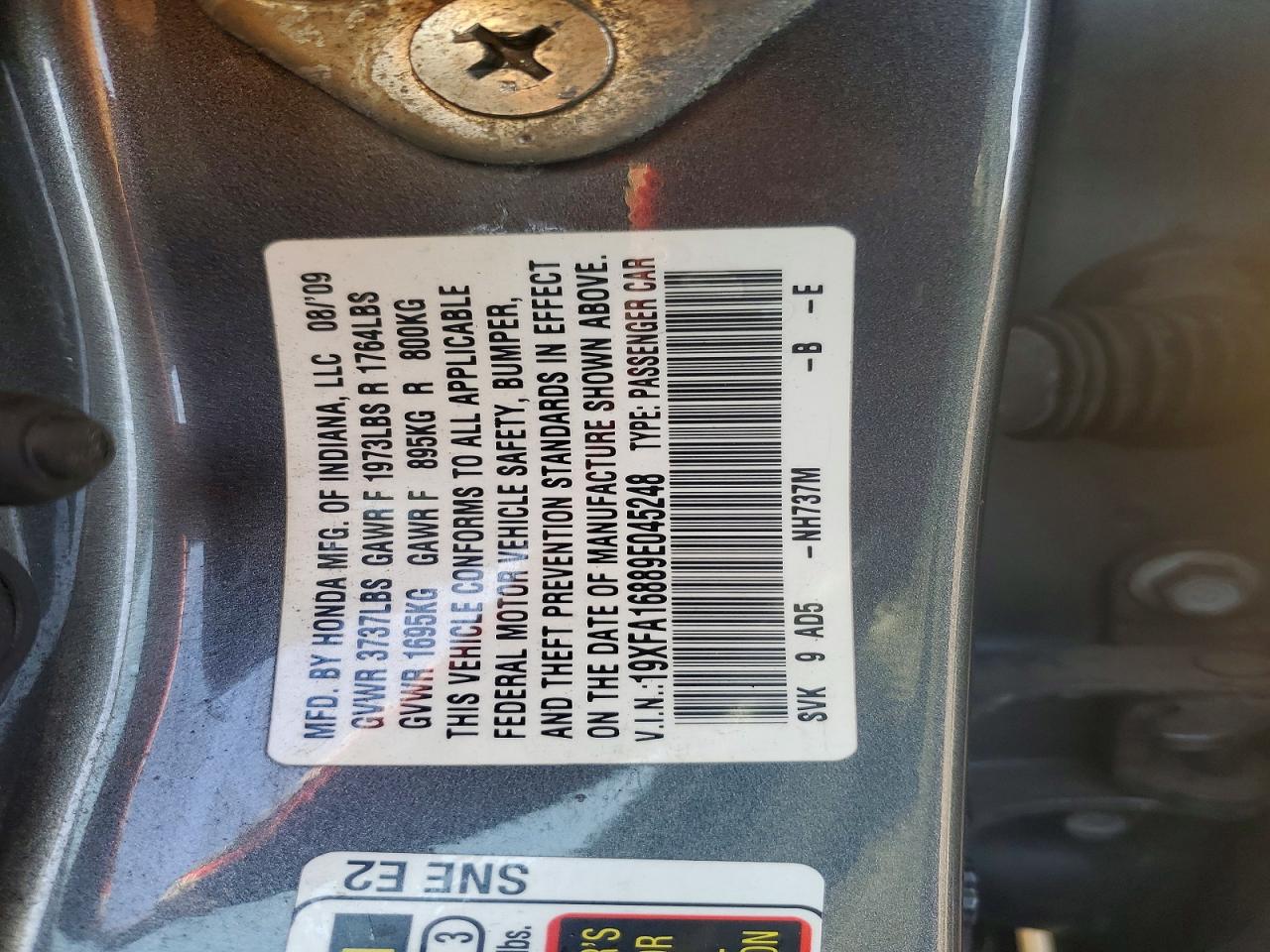 2009 HONDA CIVIC EX photo 13