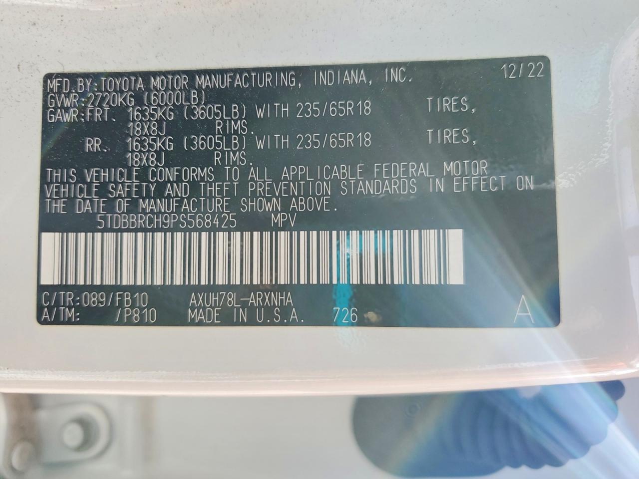 2023 TOYOTA HIGHLANDER HYBRID LE photo 14