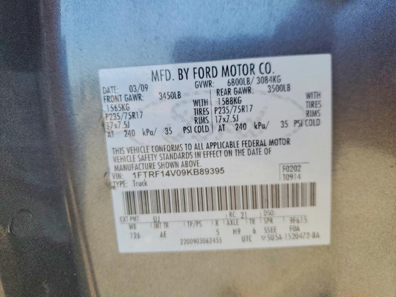 2009 FORD F150 photo 13