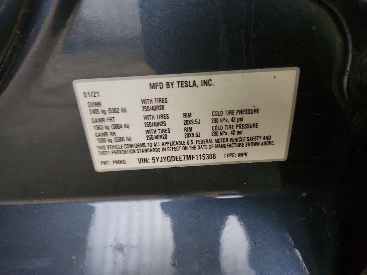 2021 TESLA MODEL Y photo 12