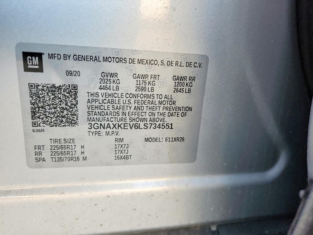2020 CHEVROLET EQUINOX LT photo 14