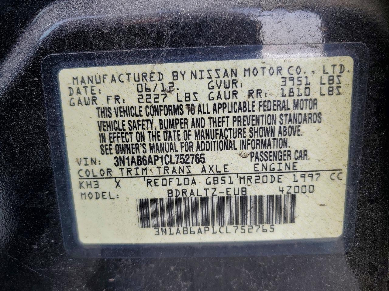 2012 NISSAN SENTRA 2.0 photo 12