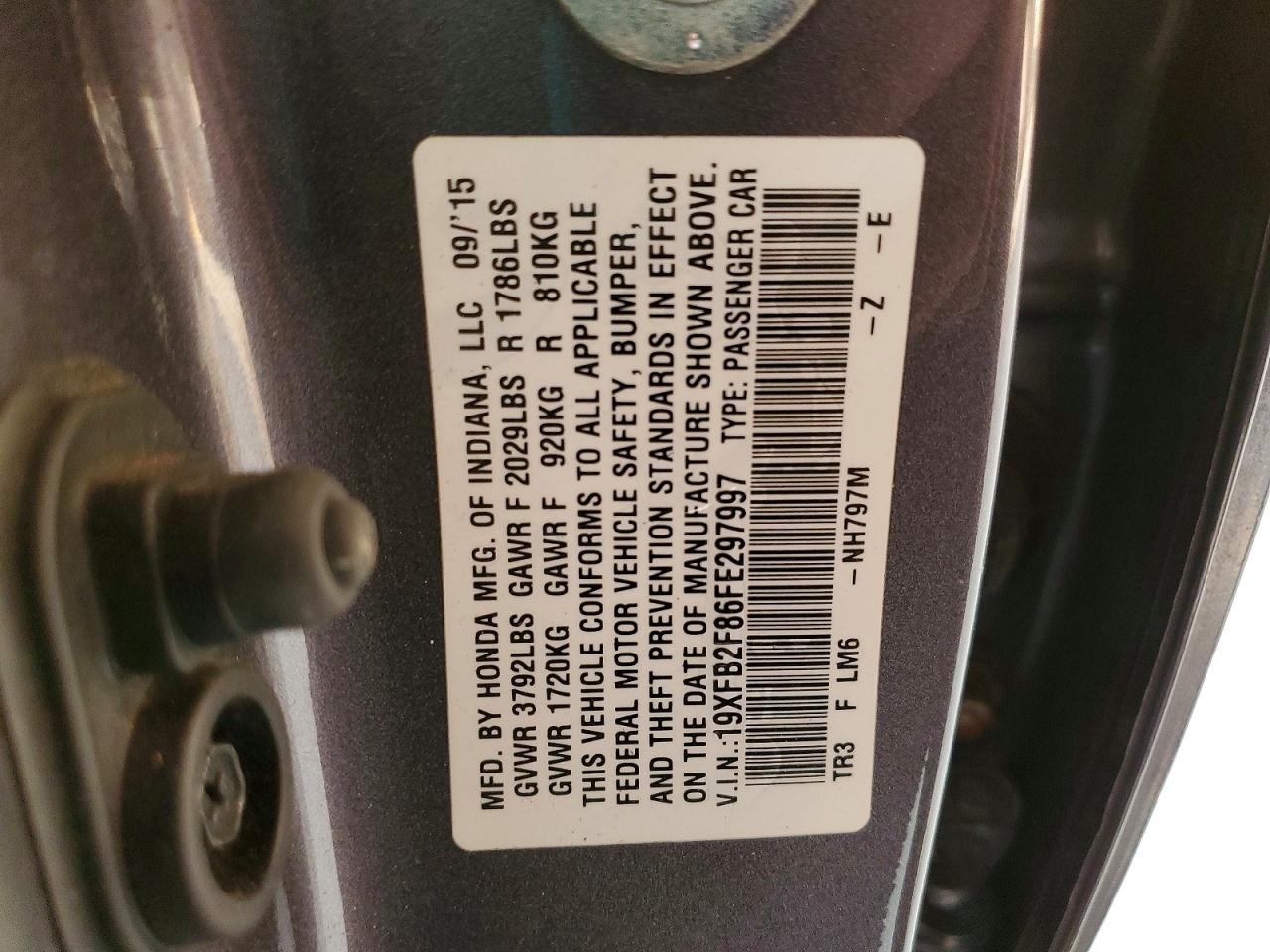 2015 HONDA CIVIC EX photo 12