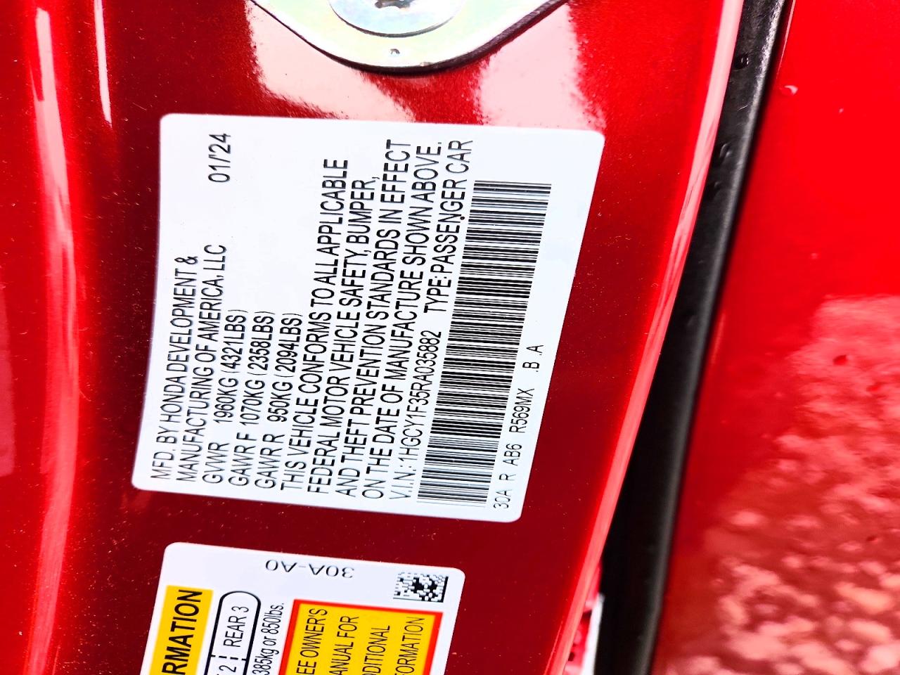 2024 HONDA ACCORD EX photo 12
