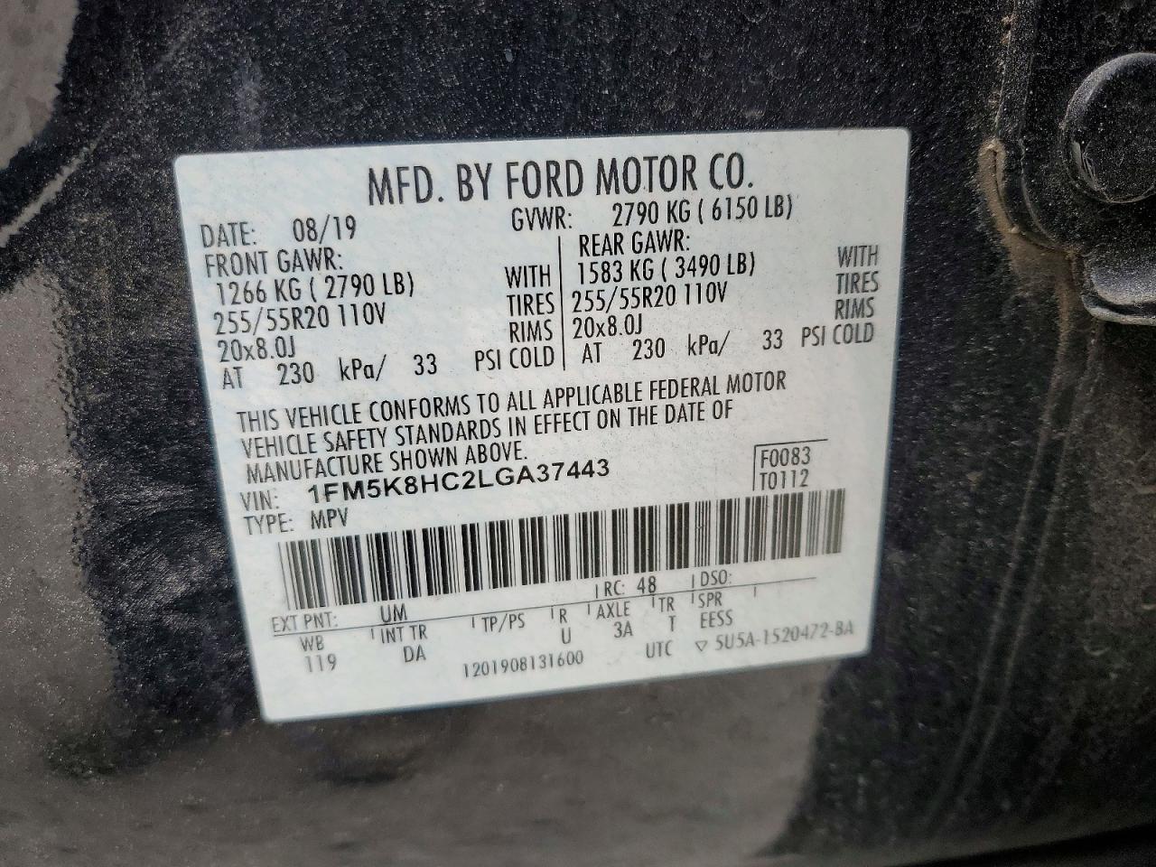 2020 FORD EXPLORER PLATINUM photo 13